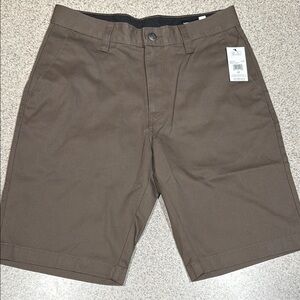 Volcom Men's Dark Brown Flat Front Shorts